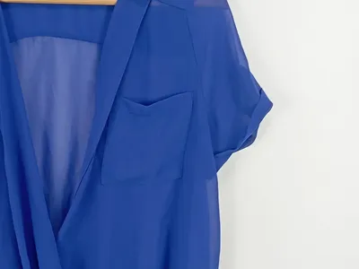 Forever 21 Damen Blusenkleid L Blau Casual Wickeloptik