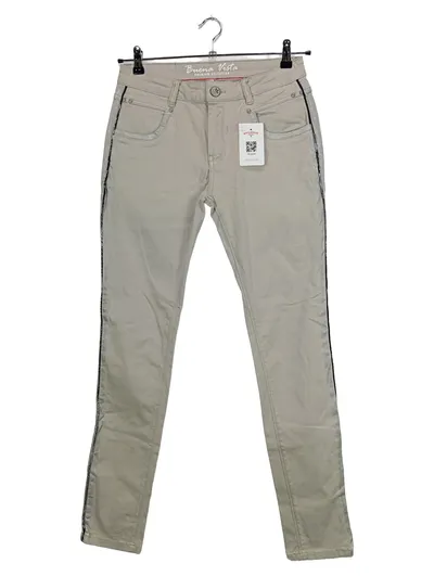 Buena Vista Damen Stoffhose Casual Beige Glitzer Gr. S W28/36