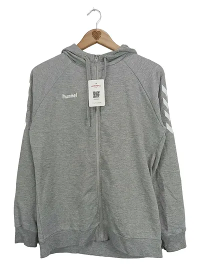 Hummel Damen Kapuzenpullover Gr. 38/M Grau Sportlich Kapuzenjacke