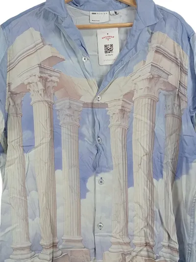 ASOS Design Herren Freizeithemd Kurzarm Grafikprint Viskose Mehrfarbig M