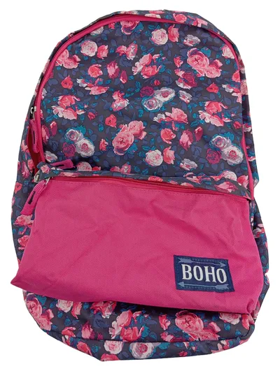 Boho Rucksack Damen Mehrfarbig Blumenmuster Bohemian Freizeit 45cm