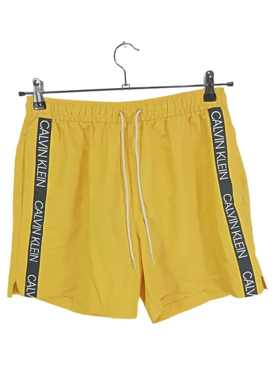 Calvin Klein Herren Badeshorts Gr. 38 Gelb Sportlich Logo-Print