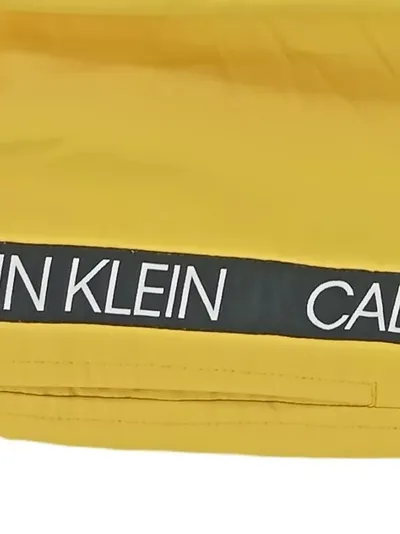 Calvin Klein Herren Badeshorts Gr. 38 Gelb Sportlich Logo-Print