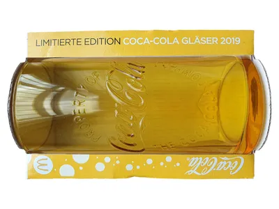 Coca-Cola Trinkglas Gelb Limitierte Edition 2019 300ml Sammlerglas