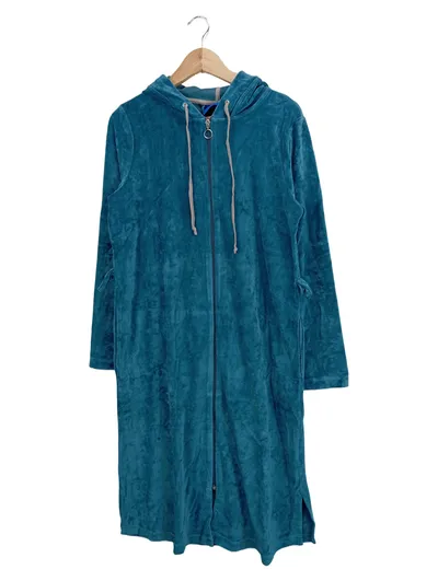 Morgenstern Damen Kapuzenpullover Gr. M 38 Petrol Samt Optik