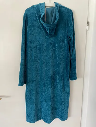 Morgenstern Damen Kapuzenpullover Gr. M 38 Petrol Samt Optik