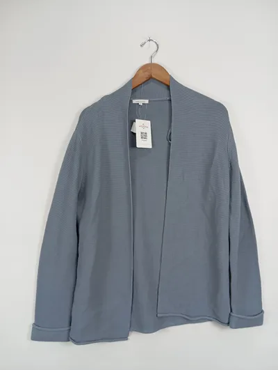 Apriori Damen Strickjacke Cardigan Gr. 38/M Blau Casual Baumwolle