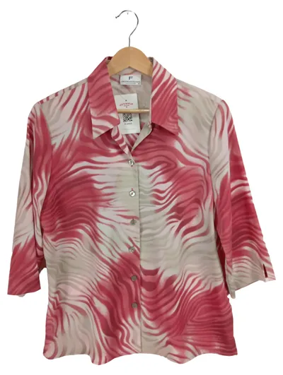 Frankenwälder Damen Bluse Rosa Animal-Print 3/4-Arm Gr. 40 Freizeit