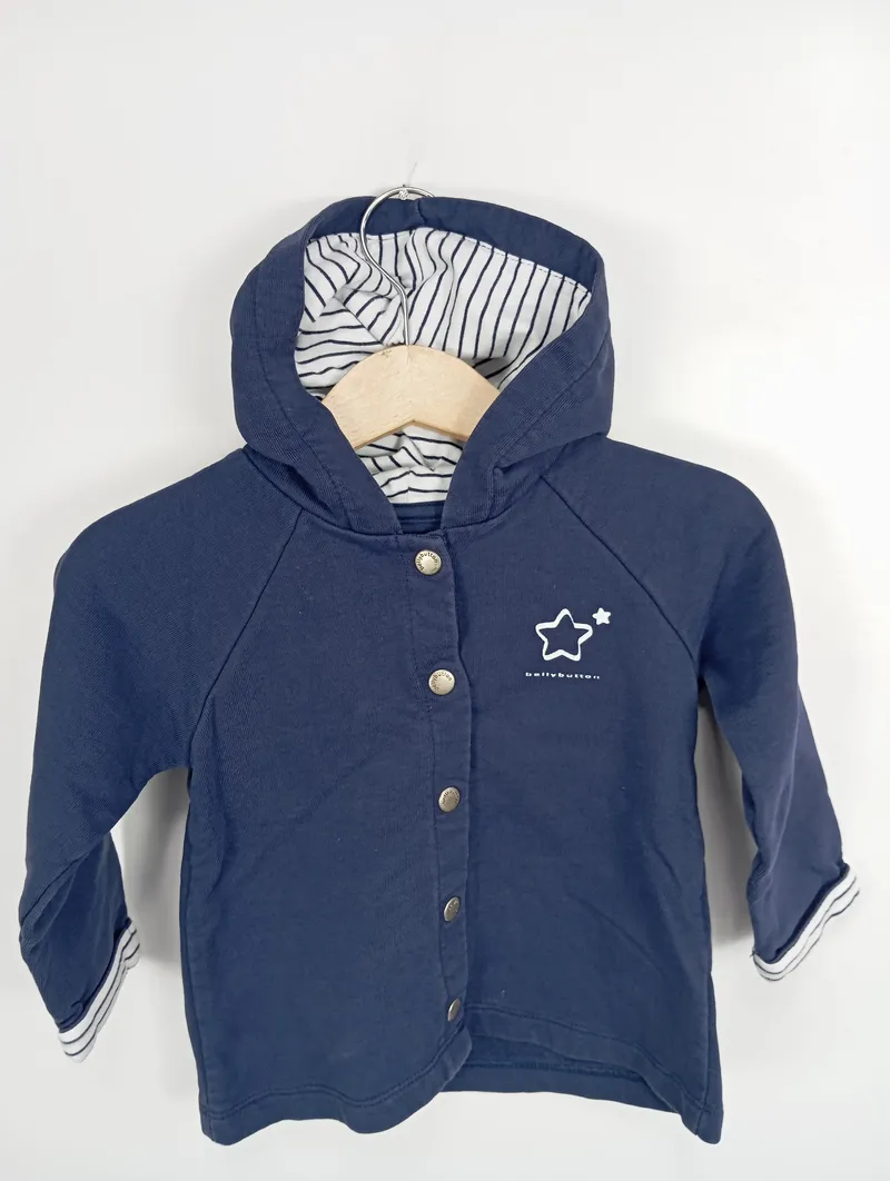 bellybutton Kinder Strickjacke Mädchen Gr. 80 Blau Kapuze Stern 4
