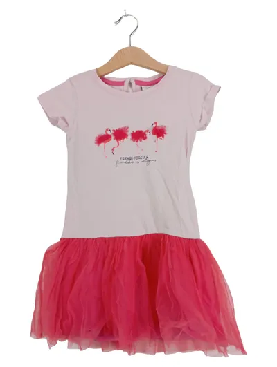 Happy Girls by Eisend Mädchen Kleid Flamingo Tiermotiv Rüschen Pink Gr. 104