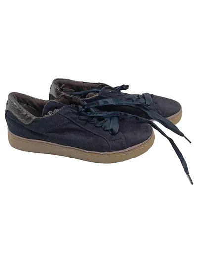Tom Tailor Damen Sneaker Low Blau Gr. 39 Satinschnürung Glitzer