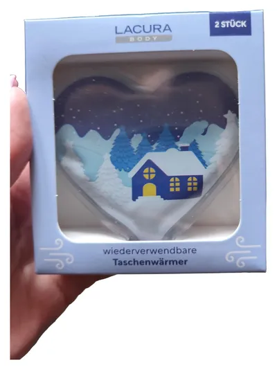 LACURA Wärmekissen Herzform Weihnachten Mehrfarbig Kunststoff 9cm
