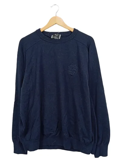 19V69 Italia Herren Pullover XXXL Blau Kaschmir Wolle Mix