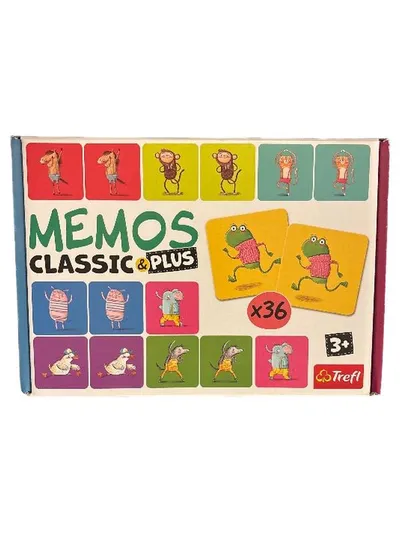 Trefl Memos Classic & Plus Gedächtnisspiel 36 Karten ab 3 Jahre Tiere