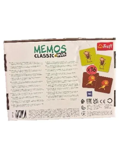 Trefl Memos Classic & Plus Gedächtnisspiel 36 Karten ab 3 Jahre Tiere