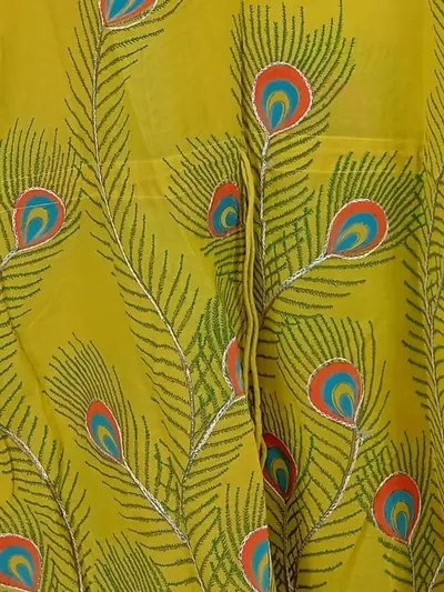 Rami Prints Damen Freizeitkleid Gelb Tiermotiv Baumwolle Gr. M