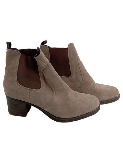 5th Avenue Damen Chelsea Boots Stiefelette Gr. 40 Beige Wildleder Casual