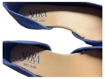 Sfera D'Orsay Ballerinas Damen Schleife Blau Synthetik Gr. 40
