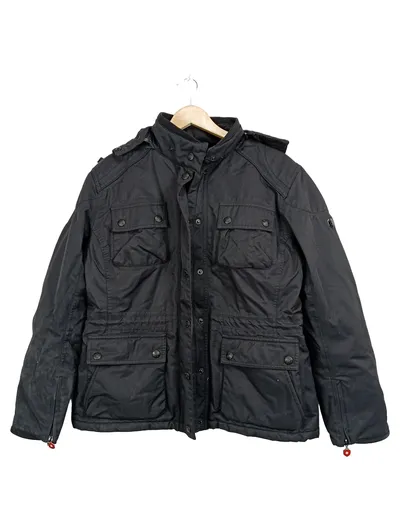 Wellensteyn Herren Outdoorjacke Schwarz L Kapuze Winter Herbst Polyester