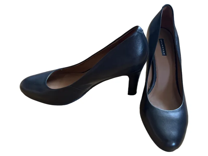 Belmondo Damen Pumps Leder Schwarz Gr. 38 Elegant Business Büro Festlich 2