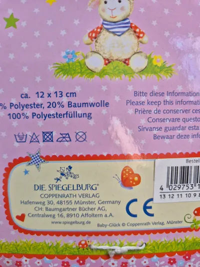 Die Spiegelburg Baby Glück Schaf Greifling Mehrfarbig Babyrassel Stofftier