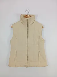 Esisto Damen Steppweste Gr. 42/XL Beige Casual Stehkragen 2