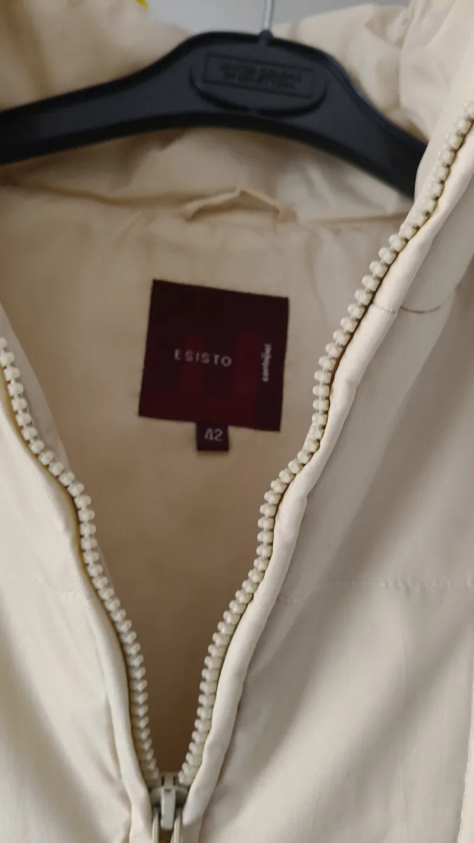 Esisto Damen Steppweste Gr. 42/XL Beige Casual Stehkragen 3