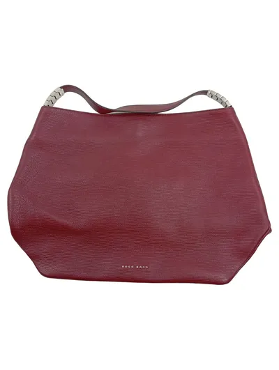 HUGO BOSS Damen Henkeltasche Leder Bordeauxrot Elegant Shopper Tasche