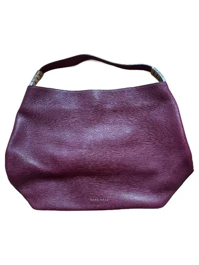 HUGO BOSS Damen Henkeltasche Leder Bordeauxrot Elegant Shopper Tasche