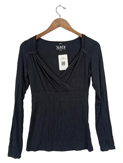 BLACK PREMIUM by EMP Damen Langarmshirt Wickeloptik Gr. 38/M Schwarz