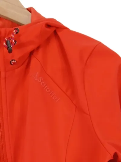 Schöffel Damen Softshelljacke Gr. 38 Outdoor Orange Kapuze Reißverschluss