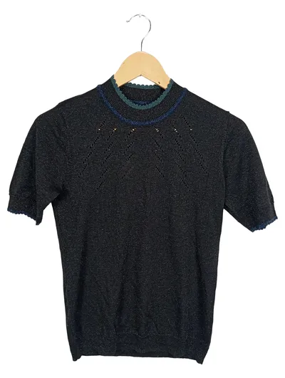 Nümph Pullover Damen S Schwarz Modisch Kurzarm
