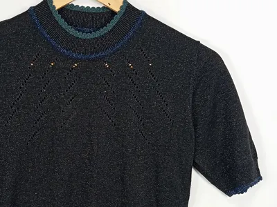 Nümph Pullover Damen S Schwarz Modisch Kurzarm