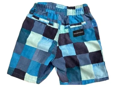 Quiksilver Badeshorts Kinder Gr. 98 Blau Kariert Boardshorts