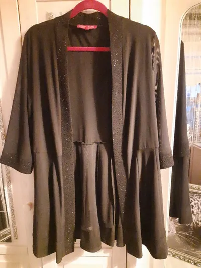 Ricarda M. Damen Strickjacke Gr. 42 Schwarz Elegant Glitzer