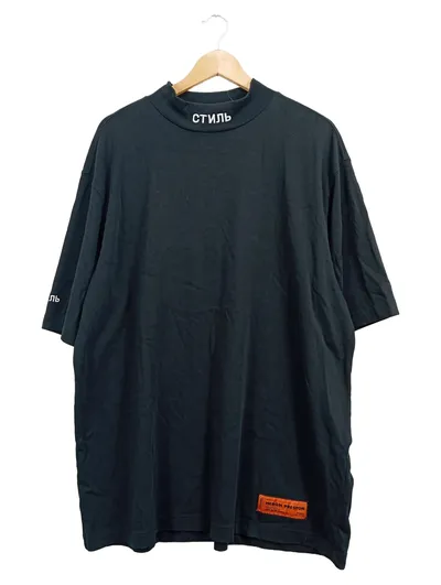 Heron Preston Herren T-Shirt Stehkragen CТИЛЬ Schwarz Gr. 42/XL Baumwolle