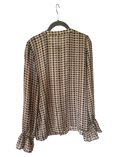 Soyaconcept Damen Hemdbluse kariert Mehrfarbig Gr. 36/S Langarm Rüschen