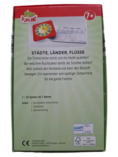 Playland Städte, Länder, Flüsse Quizspiel Familienspiel Geographie Wissen