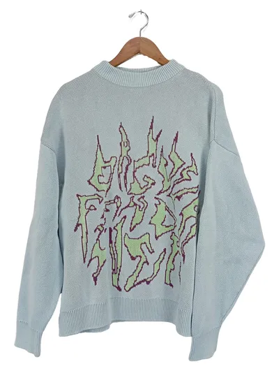 Weekday Herren Pullover Grafik Blau Gr. S Streetwear