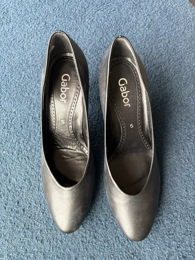 Gabor Damen Pumps Leder Klassisch Schwarz Gr. 38 Absatz 8cm Business