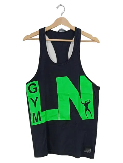 Leif Nelson Herren Tanktop Sport Muskelshirt Gr. N Schwarz Fitness Gym