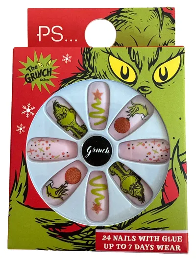 PS... The Grinch Kunstnägel Set Weihnachten Mehrfarbig 24 Nägel