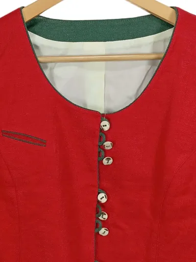 Admont Trachtenjacke Damen Gr. 40 Rot Leinen Dirndljacke Tracht