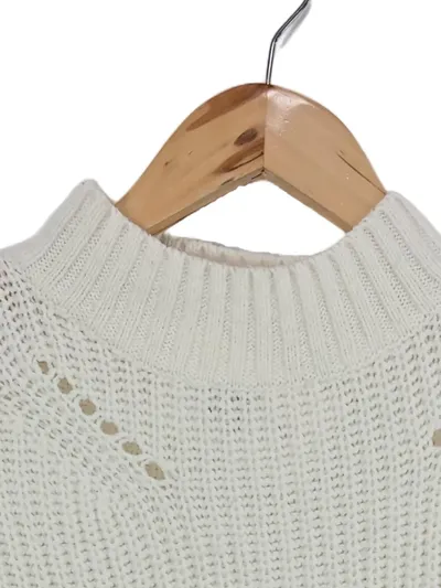 Terranova Damen Strickpullover Gr. 36/34 Weiß Casual Cropped