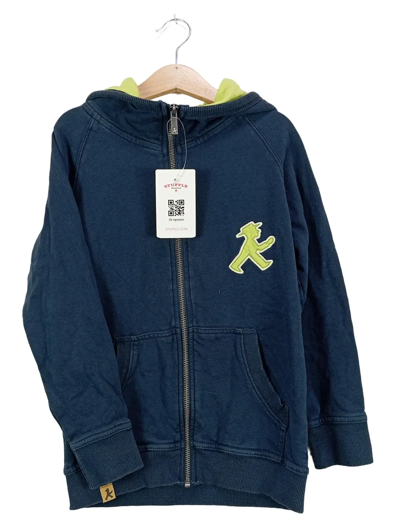 AMPELMANN Kinder Sweatjacke Gr. 128 Blau Kapuze Casual 1