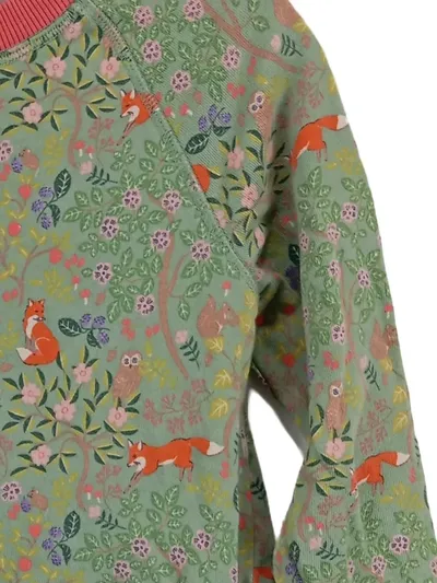 Mini Boden Sweatkleid Mädchen Fuchs Waldtiere Grün Gr. 128