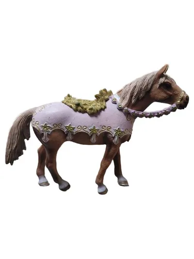 Schleich Blumenpony Pferd Spielfigur mit Decke Rosa Gold Dekoration