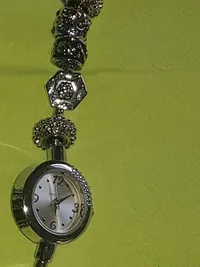 Crystal Blue Damen Schmuckset 3tlg. Armband Halskette Uhr Silber Perlen 2