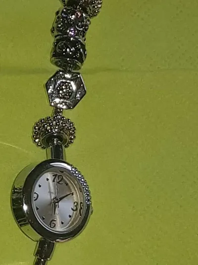 Crystal Blue Damen Schmuckset 3tlg. Armband Halskette Uhr Silber Perlen
