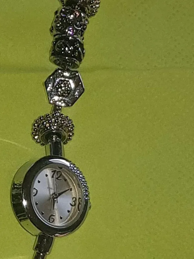 Crystal Blue Damen Schmuckset 3tlg. Armband Halskette Uhr Silber Perlen 2